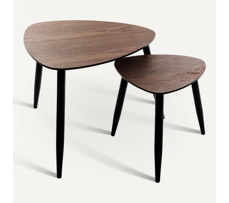 Lot De 2 Tables à Café Gigognes En Bois Foncé