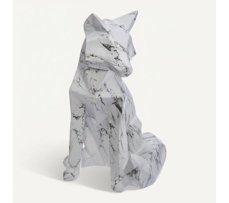 Objet Décoratif Renard Origami En Résine H 25 Cm