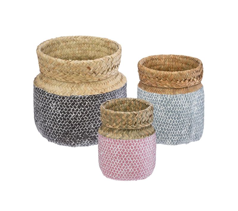 Set De 3 Petits Paniers De Rangement En Osier Déco