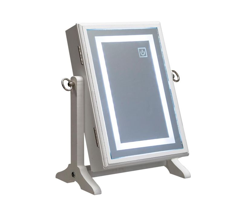 Armoire à Bijoux Lumineuse à LED Et Miroir H 36 Cm