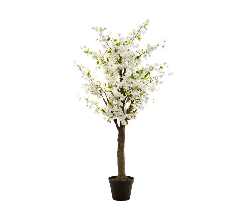 Plante Artificielle Cerisier Blanc Dans Son Pot H 200 Cm