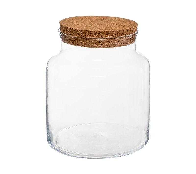 Terrarium En Verre Trempé Et Bouchon Liège H 21.5 Cm Pour Créer Vos Compositions Florales