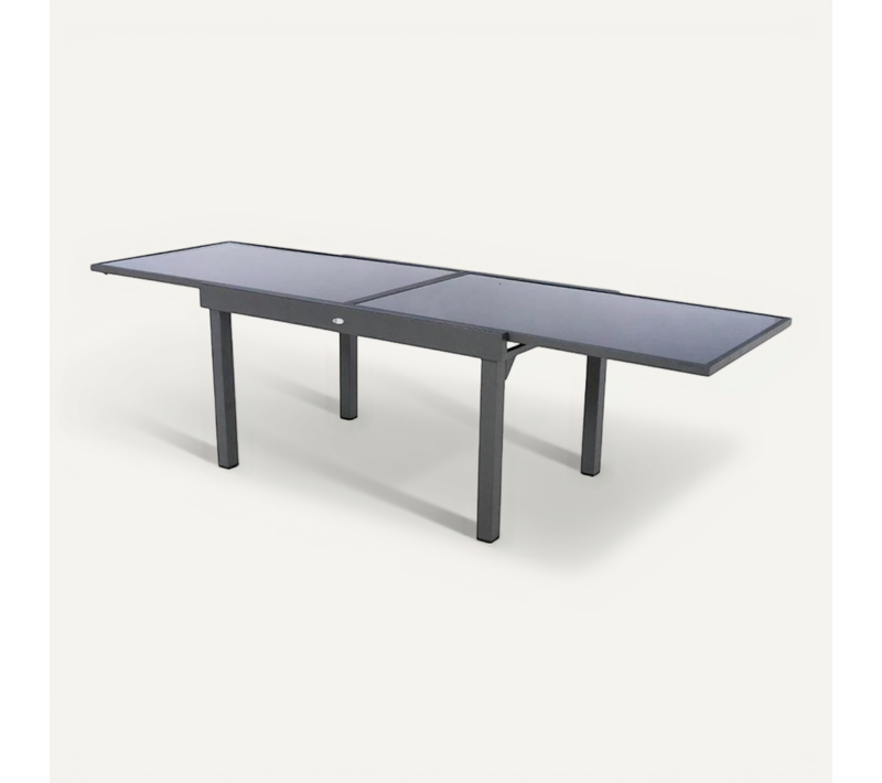 Table Rectangulaire Ext. Verre Piazza 10 P. Graphite Hespéride