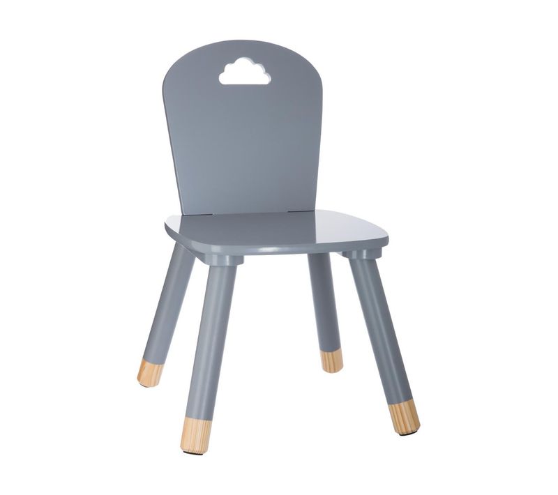 Chaise Pour Enfant En Bois Gris H 50 Cm