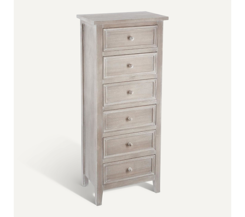 Chiffonnier 6 Tiroirs Charme Bois Atmosphera