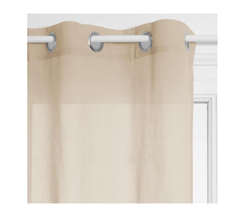 Voilage à Oeillets Ana Beige Lin 140 X 240 Cm