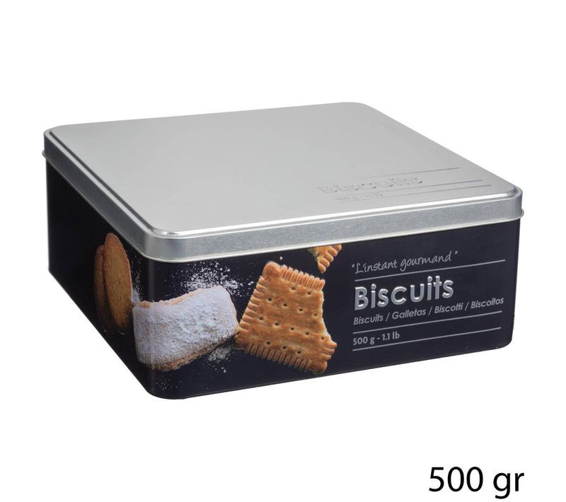 Boîte Biscuits Métal "black Edition" Noir