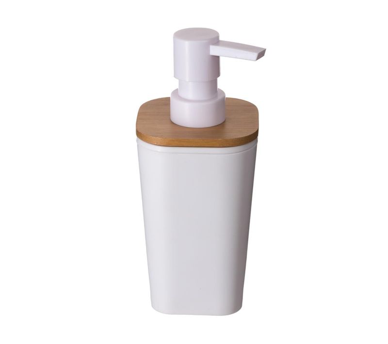 Distributeur à Savon Ou Lotion Blanc Et Bambou 200 Ml