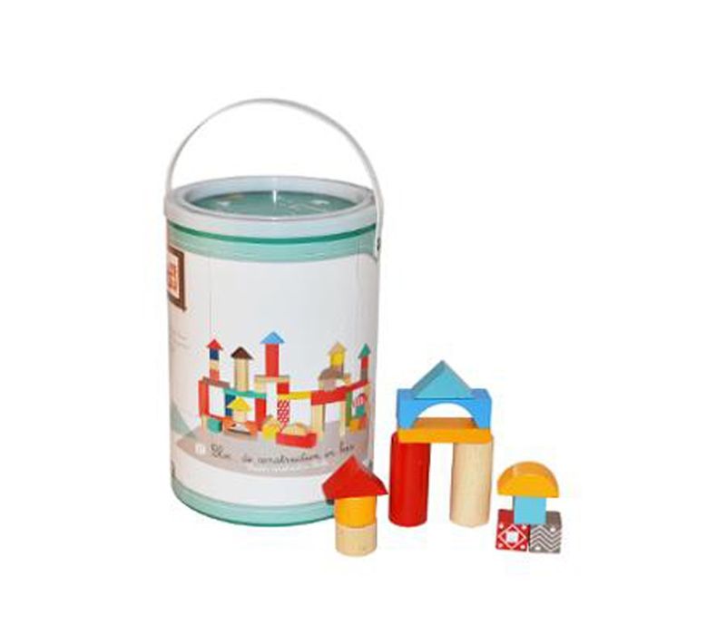 Jeu De Construction En Bois "100 Blocs"