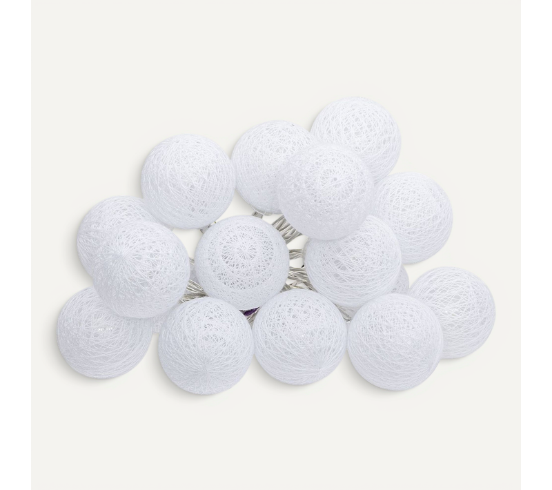 Guirlande LED 16 Boules - Blanc