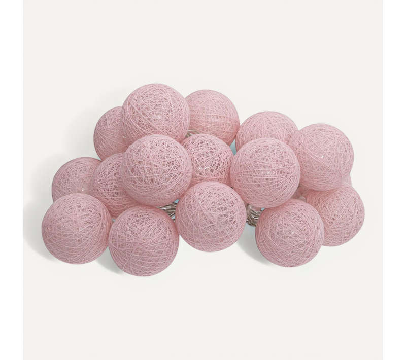Guirlande LED 16 Boules - Rose Clair