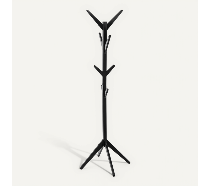 Porte-manteaux En Bois Noir 8 Patères H 173 Cm