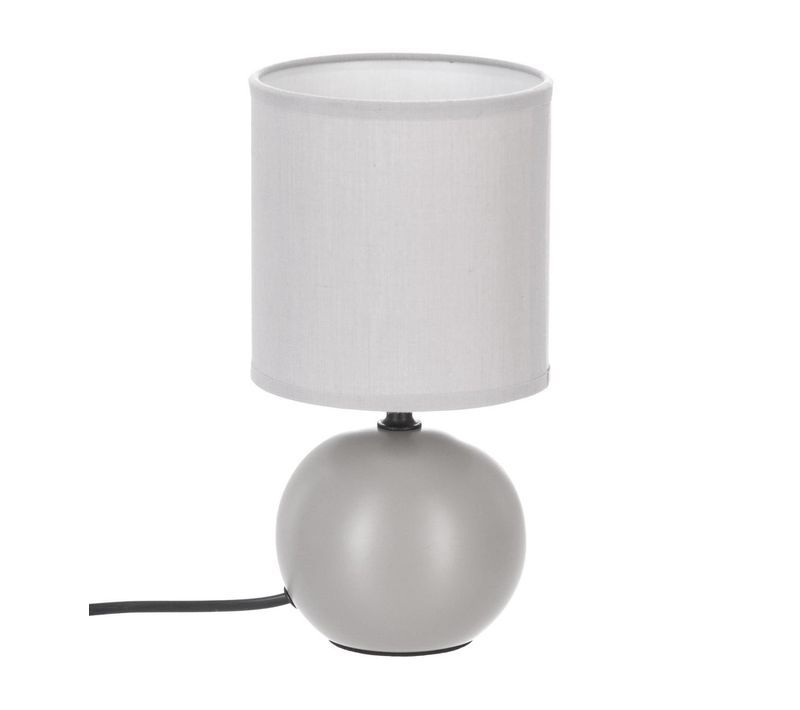 Lampe En Céramique Pied Boule Gris Mat