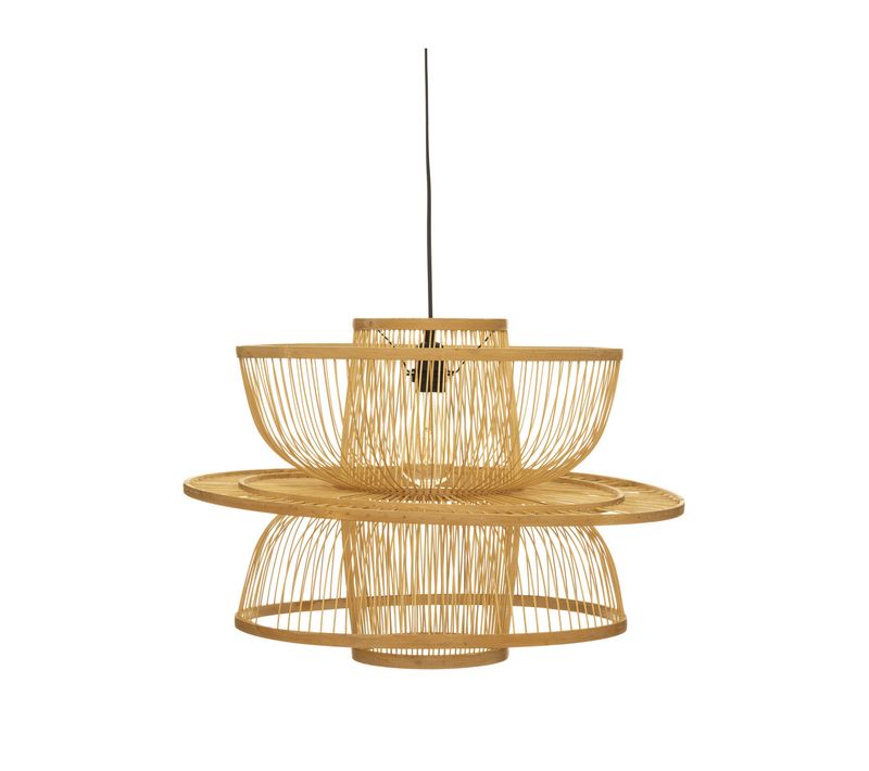 Luminaire Suspension En Bambou Naturel D. 58 X H. 45 Cm