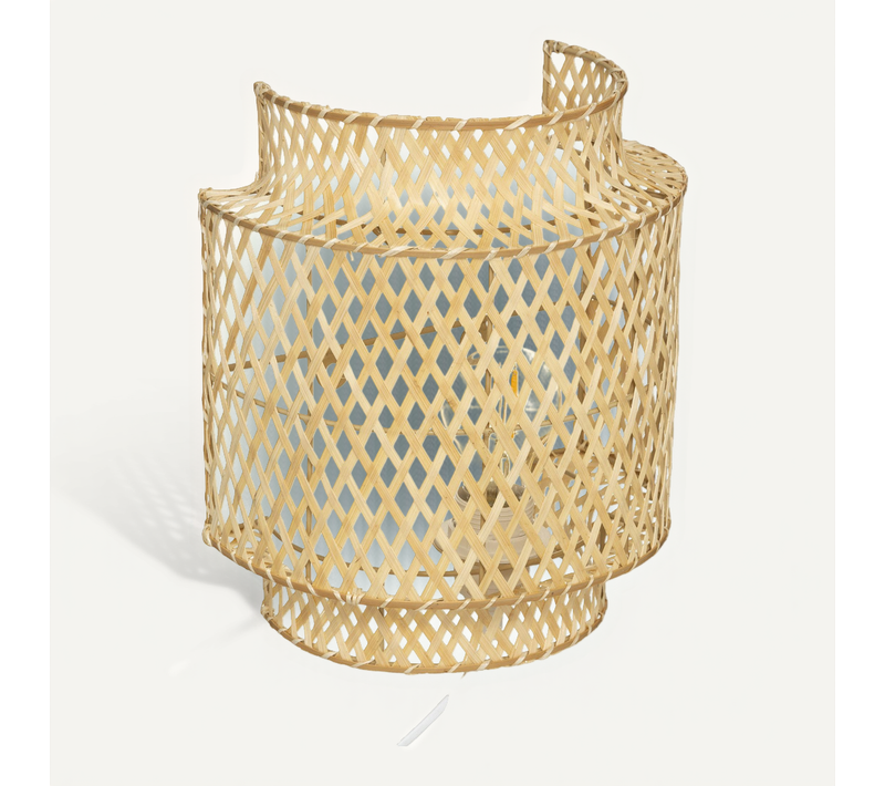 Applique Murale En Bambou Naturel H 28 Cm