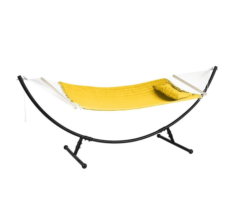 Toile De Hamac Matelassé Akio Jaune Sans Pied Hespéride - Jaune Moutarde