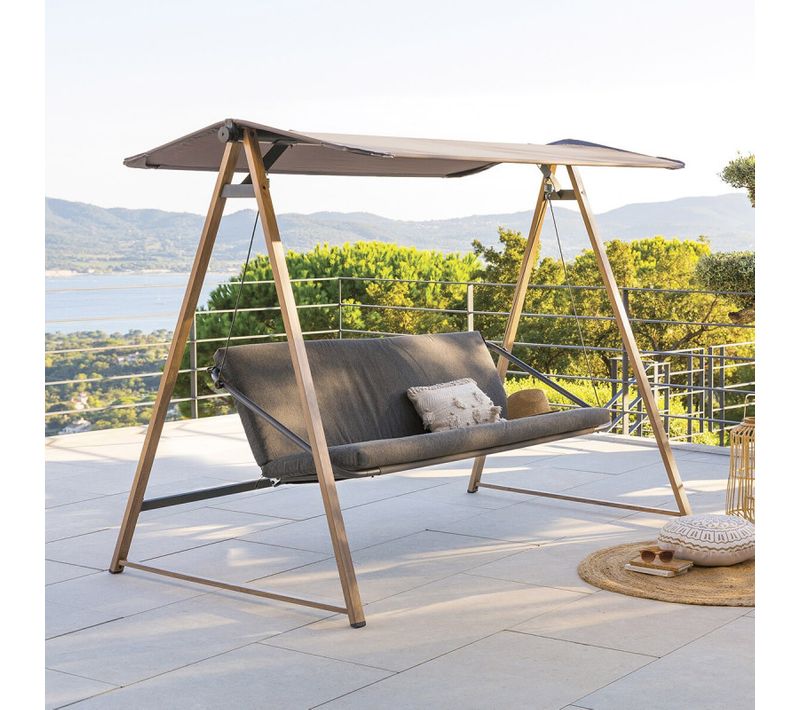 Balancelle 3 Places Soly Honey/charbon Hespéride