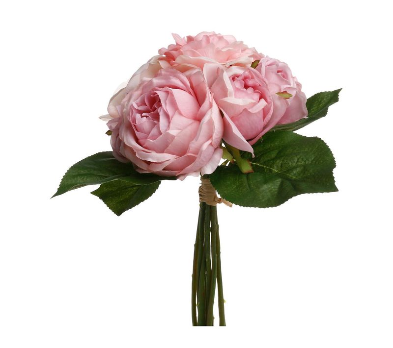 Bouquet De Fleurs Artificielles 9 Roses Anciennes D. 23 X H. 30 Cm