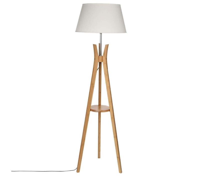 Lampadaire Trépied Bambou Kalo Blanc Atmosphera