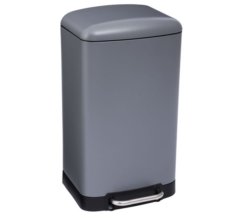 Poubelle 30 Litres En Métal Anthracite Ouverture à Pédale
