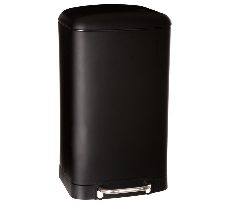 Poubelle 30 Litres En Métal Noir Ouverture à Pédale