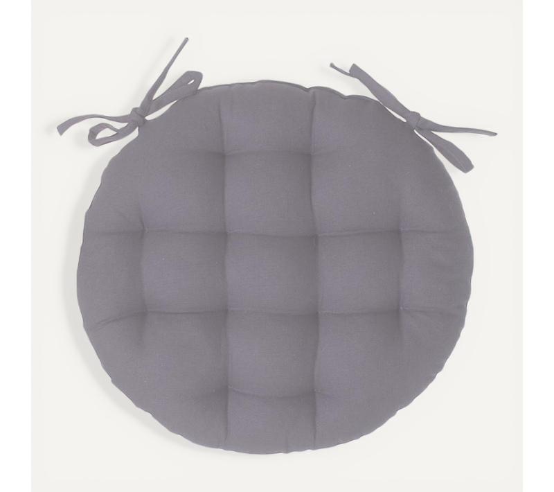 Galette De Chaise Ronde Grise D 38 Cm