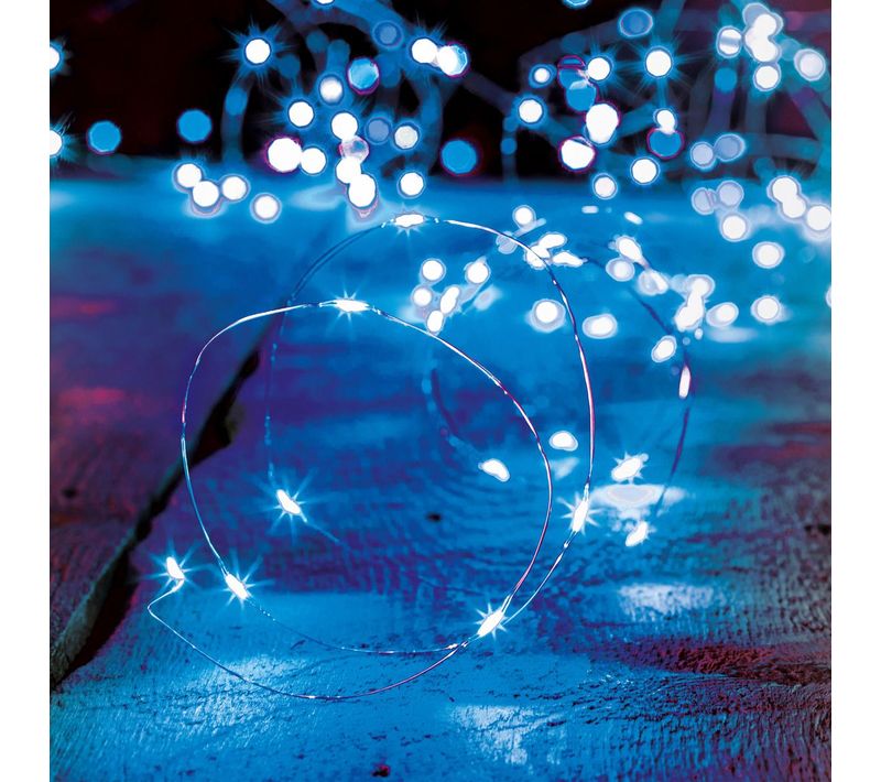 Guirlande Lumineuse Intérieur 40 Microled Bleu Sur 3.90 Mètres