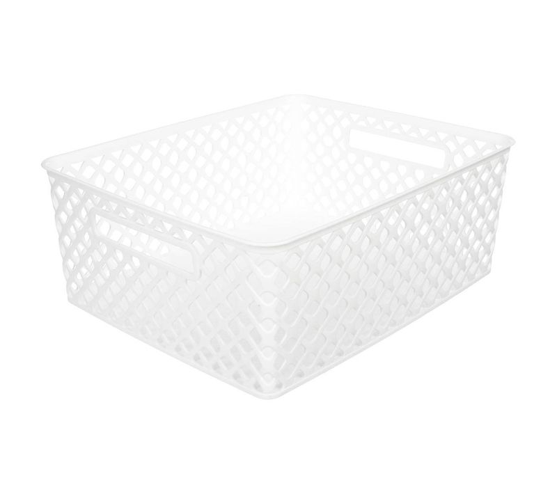 Panier En Plastique 11l "folk" Blanc