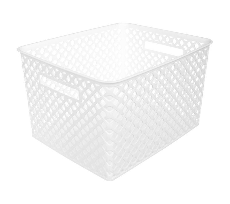 Panier En Plastique 19l "folk" Blanc