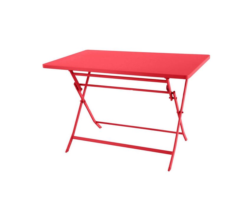 Table De Jardin Pliante Rectangulaire "greensboro" Groseille 4 Places En Acier Traité époxy