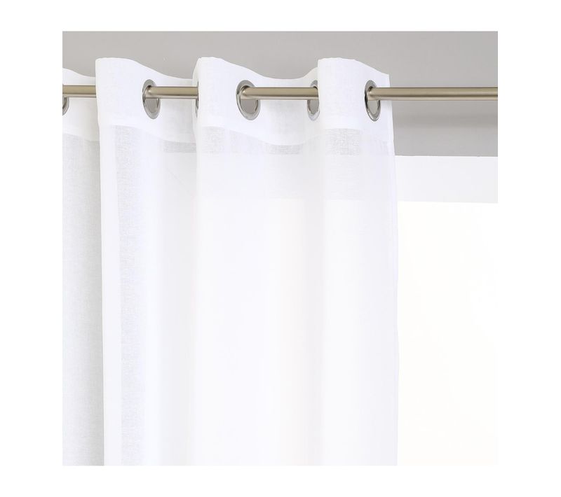 Voilage à Oeillets Etamine Blanc 140 X 240 Cm