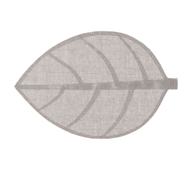 Set De Table Feuille - 50 X 33 Cm - Gris Clair