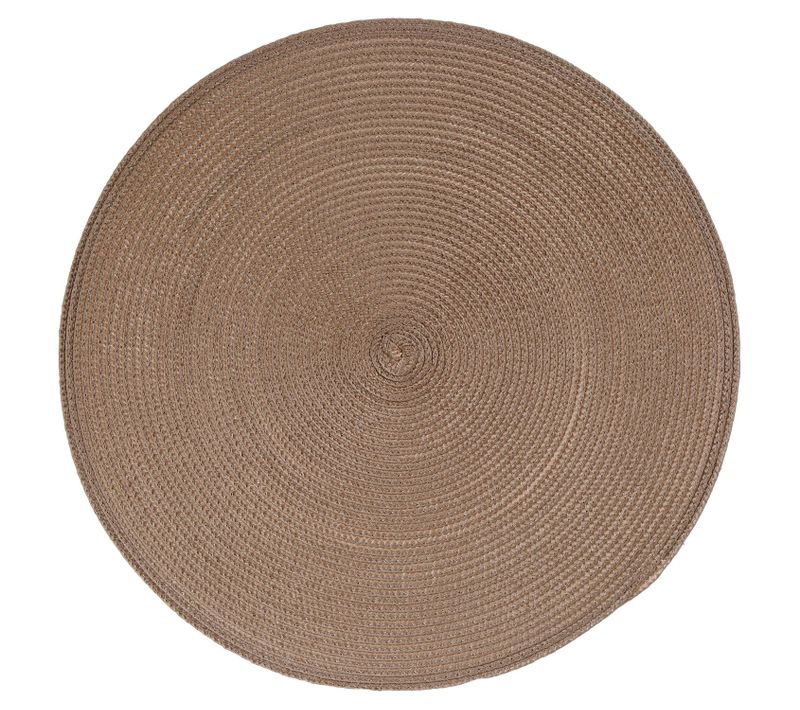 Set De Table Tressé Rond - Diam. 38 Cm - Taupe
