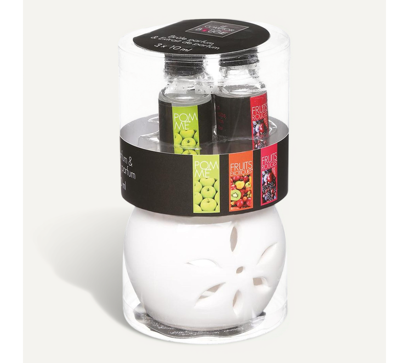 Coffret Senteur 1 Brûle Parfum Et 3 Huiles Parfumées Aux Fruits