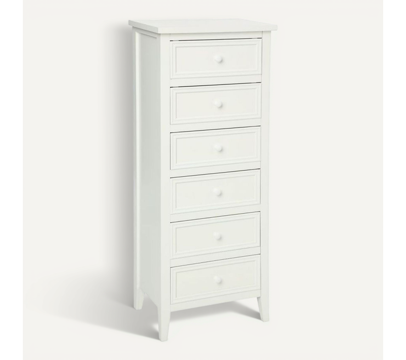 Chiffonnier 6 Tiroirs Charme Blanc Atmosphera
