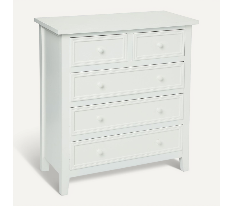 Commode En Bois Charme - L. 72 X H. 81 Cm - Blanc