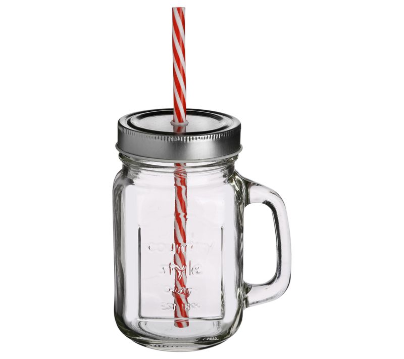 Chope Limonade Avec Paille - Argenté