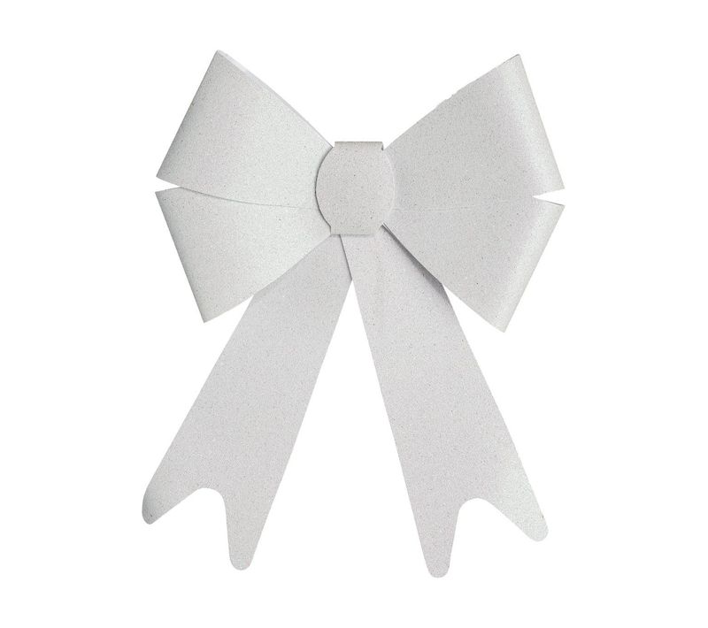 Déco De Noël Noeud Blanc Pailleté 23 X 30 Cm