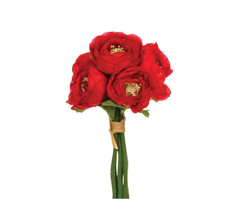 Bouquet De Fleurs Artificielles 6 Renoncules D. 12 X H. 25 Cm