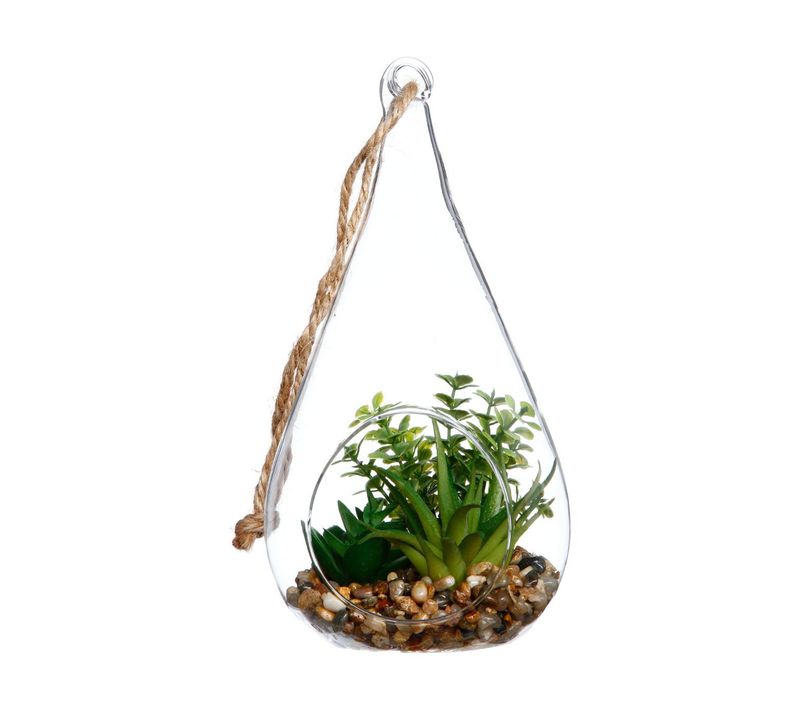 Plante + Goutte En Verre H19.5