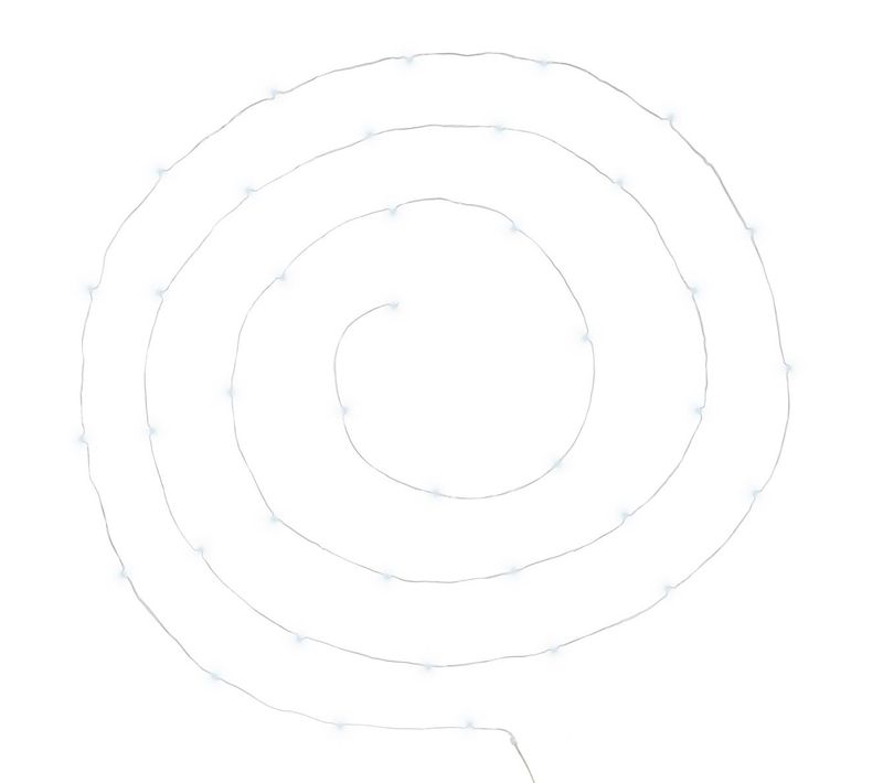 Guirlandes "anya" 40 Microled à Pile Argent Blanc Froid L400cm