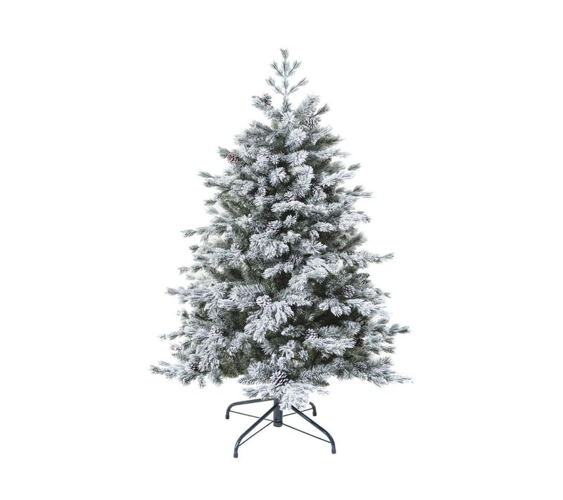 Sapin De Noël Artificiel  Vert Floqué Enneigé Qualité Premium H 150 Cm