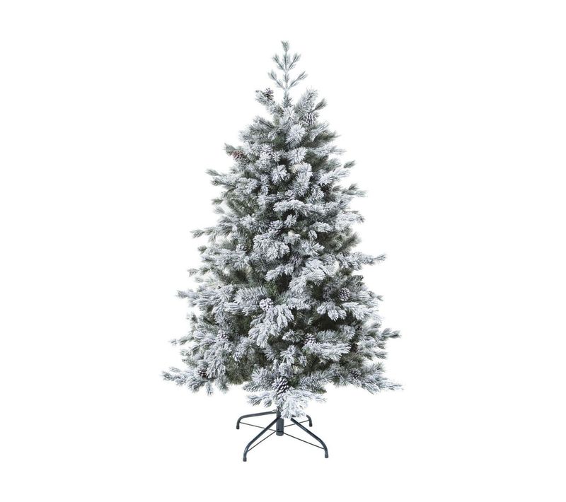 Sapin De Noël Artificiel  Vert Floqué Enneigé Qualité Premium H 180 Cm