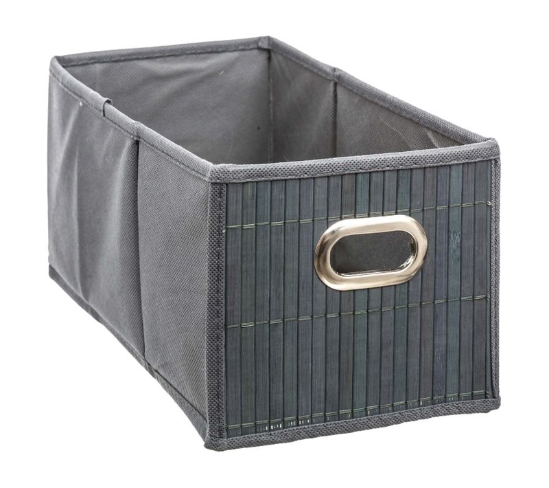 Boîte De Rangement Profonde En Bambou Et Tissu Mix'n Modul - Gris