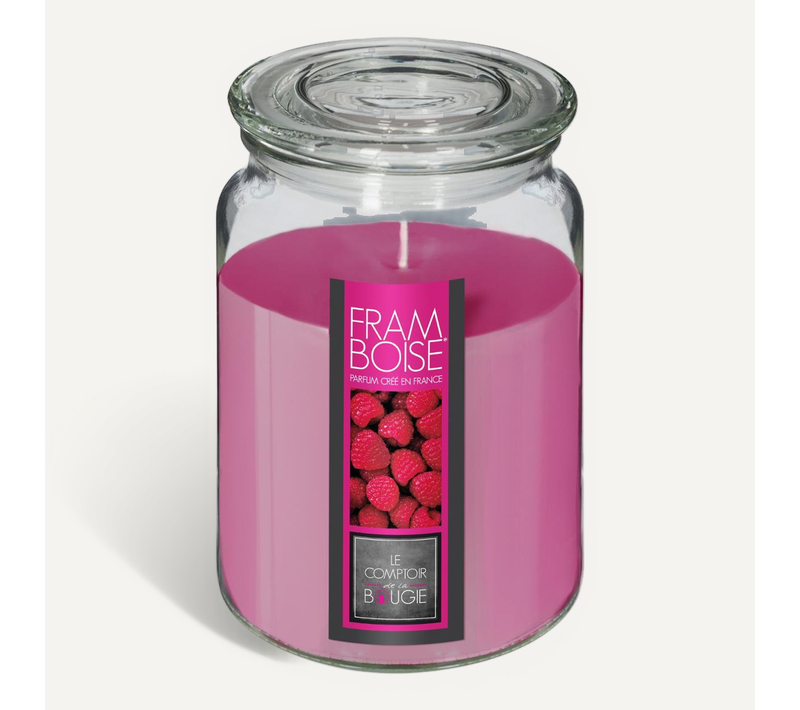 Bougie Parfumée Framboise 510 G Pot En Verre