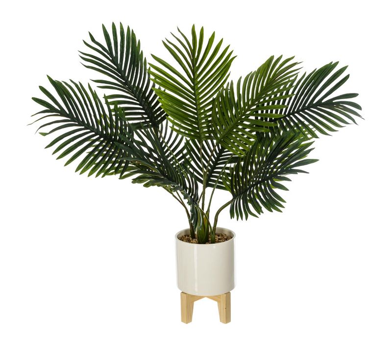 Plante artificielle H72 cm PALMIER Blanc / Vert