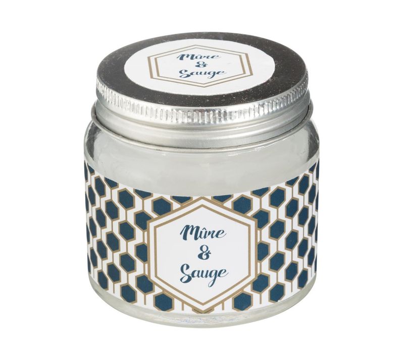 Bougie Parfumée Mûre Et Sauge Pot En Verre Avec Couvercle 65 G