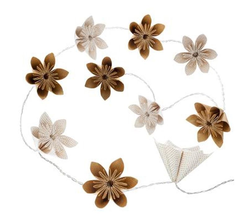 Guirlande LED "10 Fleurs" 23cm Or