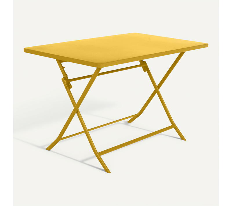 Table De Jardin Pliante Rectangulaire Greensboro - 4 Places - Jaune Moutarde