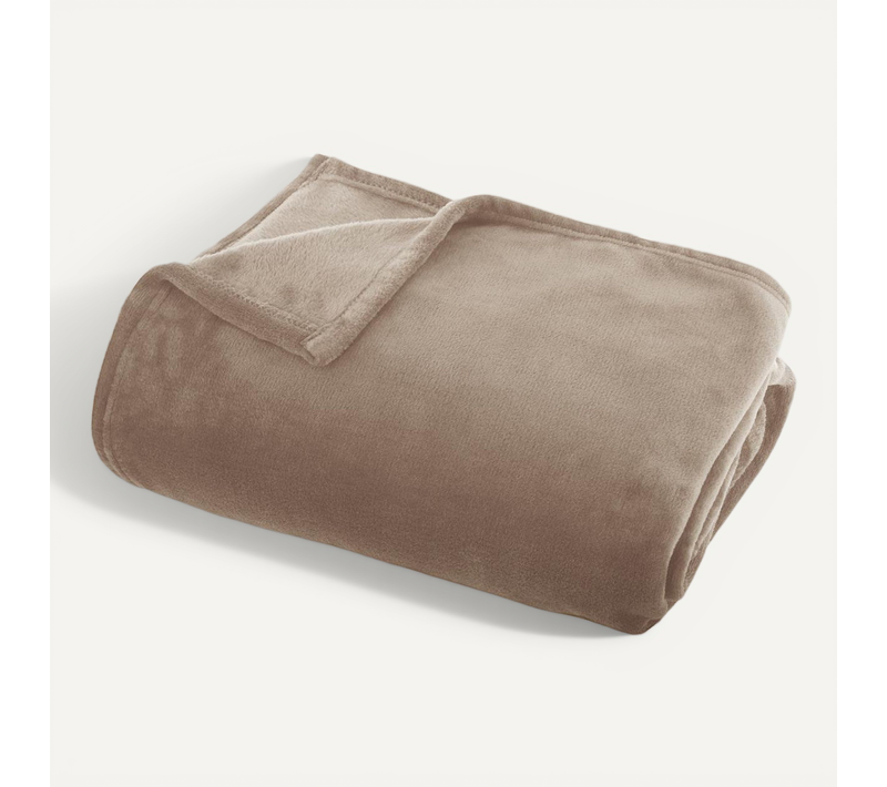 Plaid Flanelle Beige Lin 125 X 150 Cm